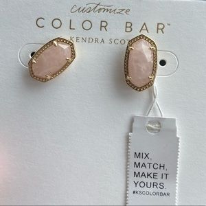 Kendra Scott “Ellie Earrings” in Rose Quartz